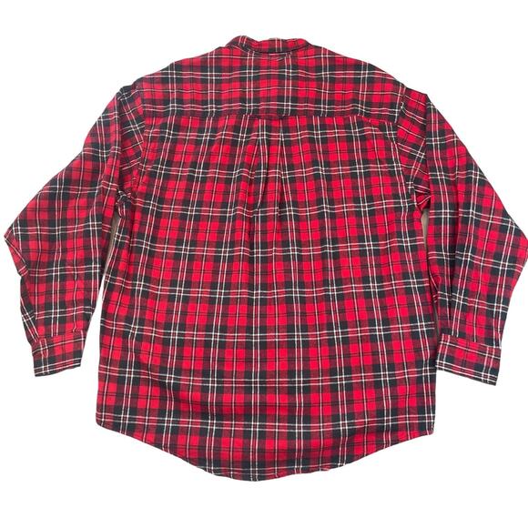 NWT Eddie Bauer Red Plaid Flannel Shirt Men’s Large Heavyweight Outdoor Cotton - Picture 3 of 7